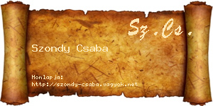 Szondy Csaba névjegykártya