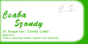 csaba szondy business card